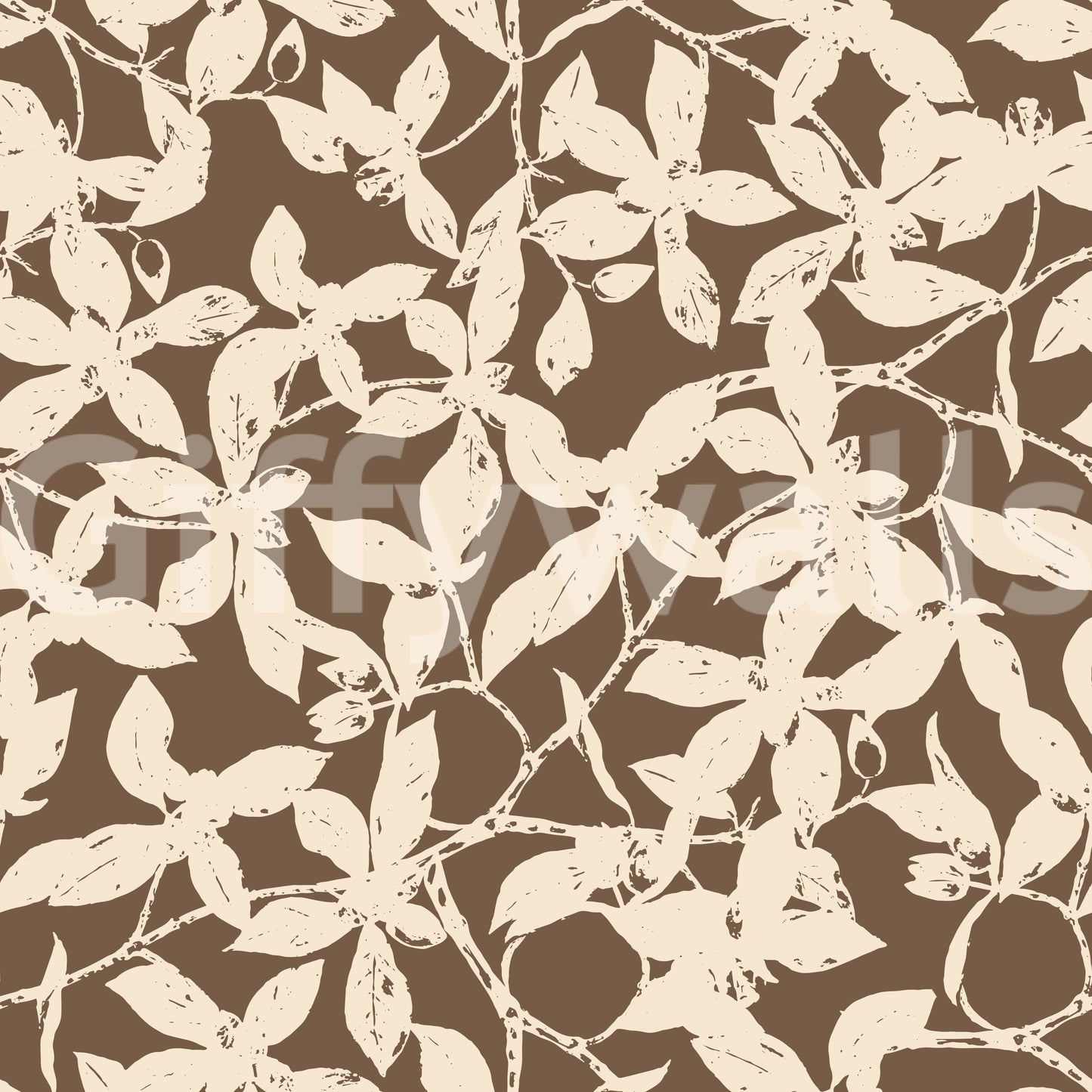 Rustic Botanical Silhouette Wallpaper⁠