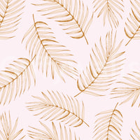 Golden Palm Leaf Outline Pattern Wallpaper⁠