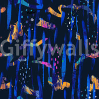 Midnight Blue Painted Harmony Wallpaper⁠