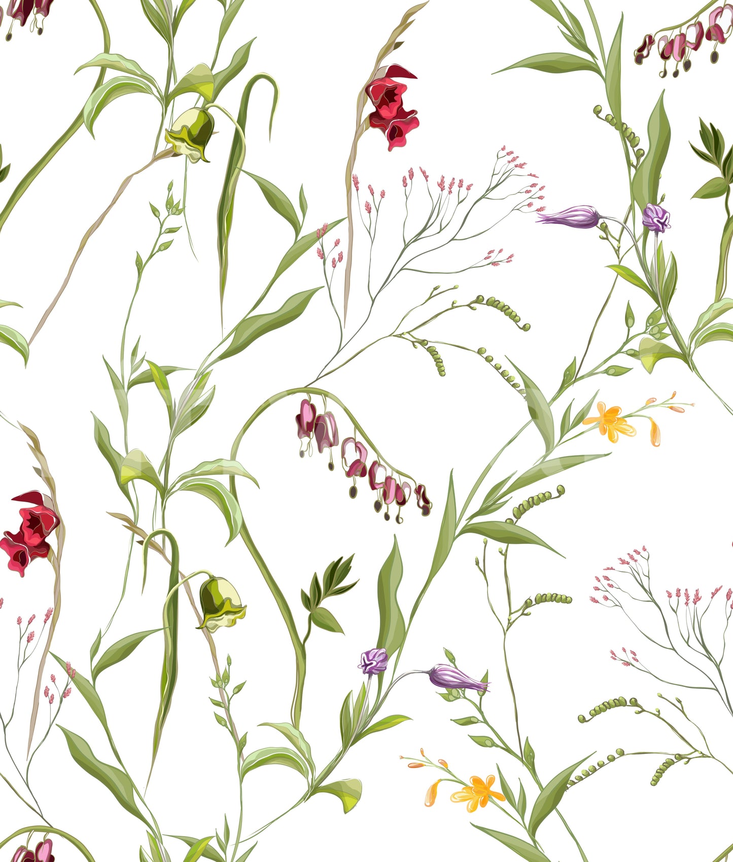 Wildflower Meadow Botanical Wallpaper⁠