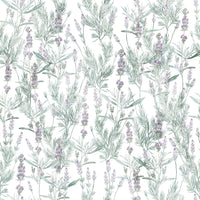 Serene Lavender Sprigs Botanical Wallpaper⁠