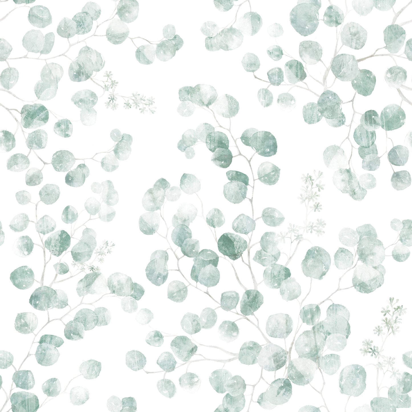 Ethereal Sage Leaf Botanical Repeat Wallpaper⁠