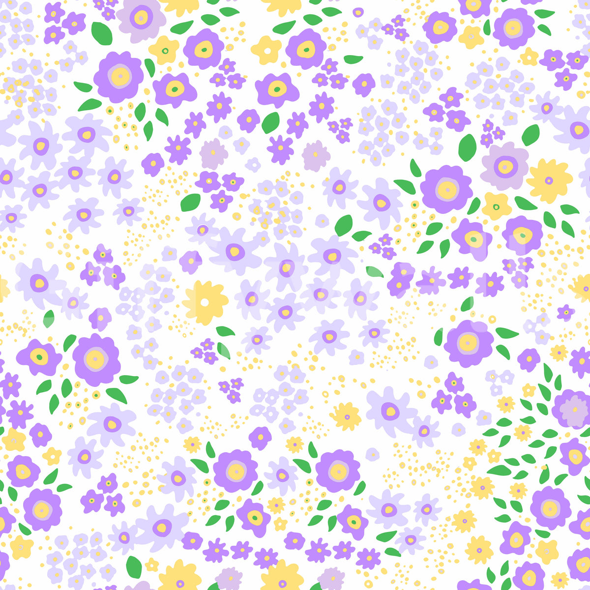 Fresh green leaves dot the Wildflower Garden wallpaper motif GD12363