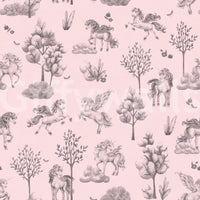 Enchanted Unicorn Forest in Blush Wallpaper⁠