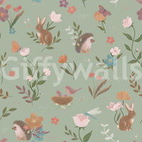 Forest Friends and Floral Meadow Wallpaper⁠