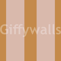 Ochre and Dusty Pink Vertical Stripes Wallpaper⁠