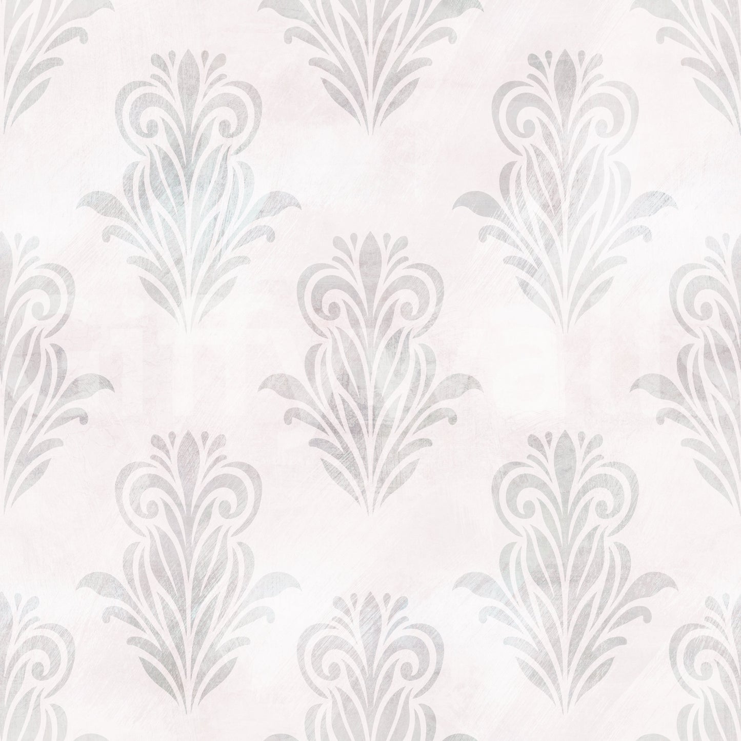 Minimalist Grey Brushed Damask Wallpaper⁠