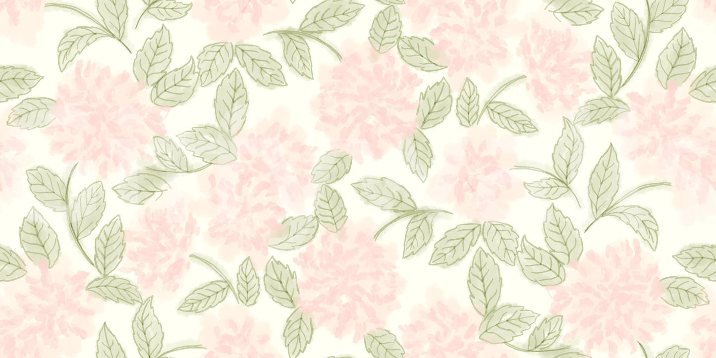 Blush Bloom Botanical Sketch Wallpaper⁠