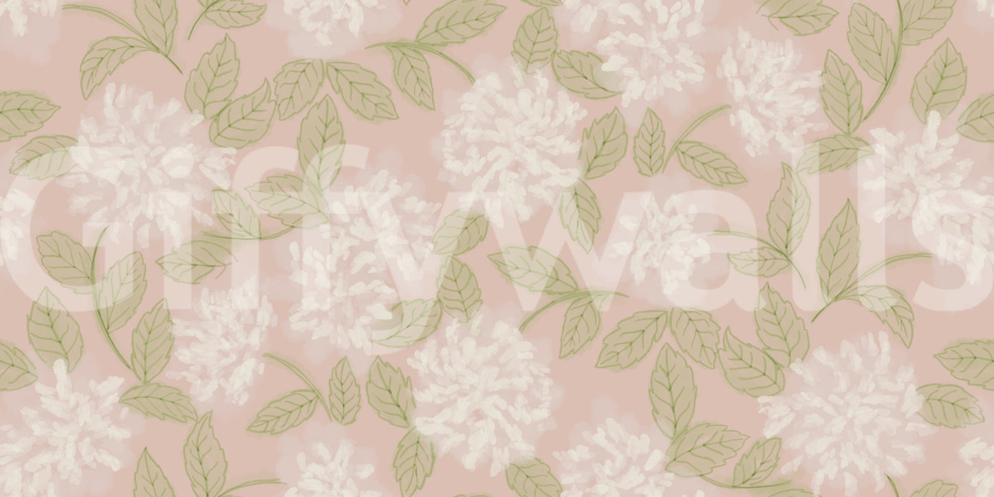 Muted Meadow Petal Pattern Wallpaper⁠