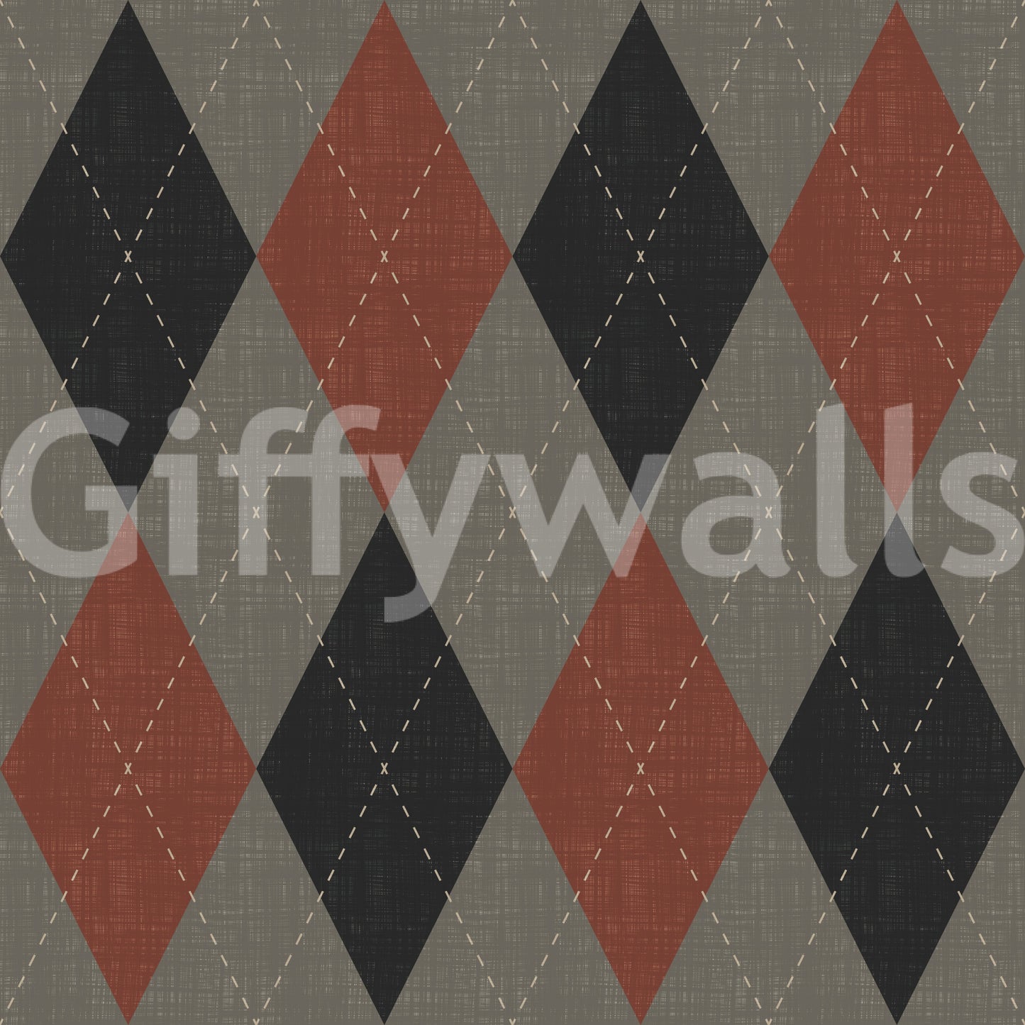 Winter Heritage - Argyle Harlequin Geometric Timeless - Deep Bold Shade Wallpaper⁠