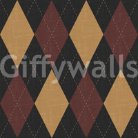 Winter Heritage - Argyle Harlequin Geometric Timeless - Dark Moody Mix Wallpaper⁠