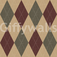 Winter Heritage - Argyle Harlequin Geometric Timeless - Rich Warm Tones Wallpaper⁠