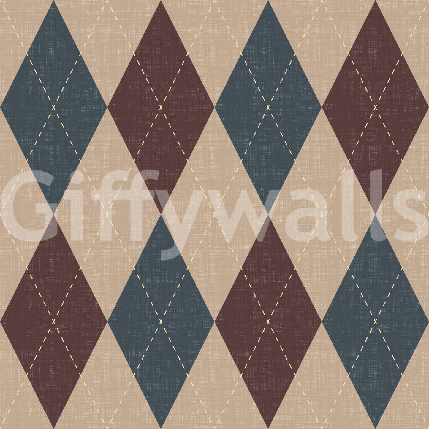 Winter Heritage - Argyle Harlequin Geometric Timeless - Crisp Cool Tone Wallpaper⁠