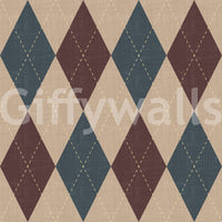 Winter Heritage - Argyle Harlequin Geometric Timeless - Crisp Cool Tone Wallpaper⁠