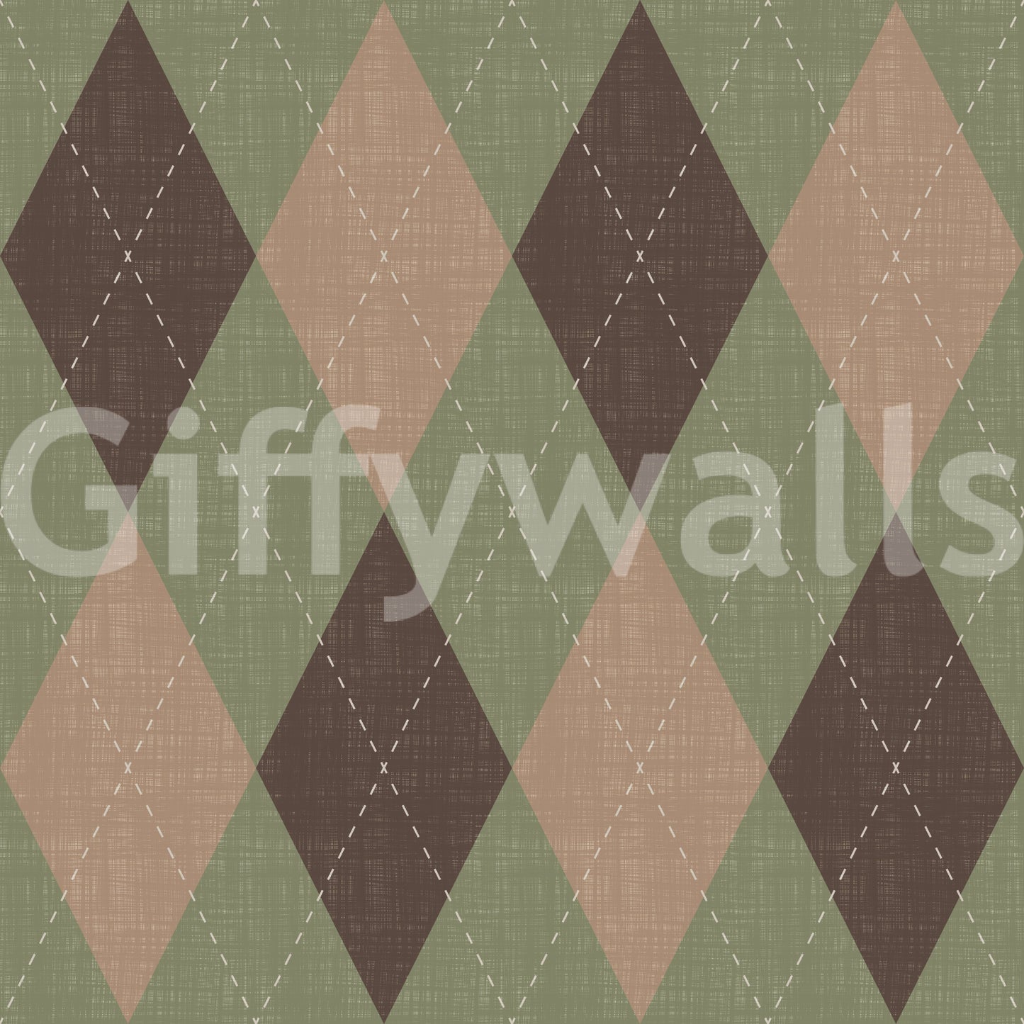 Winter Heritage - Argyle Harlequin Classic Diamond - Soft Muted Hue Wallpaper⁠