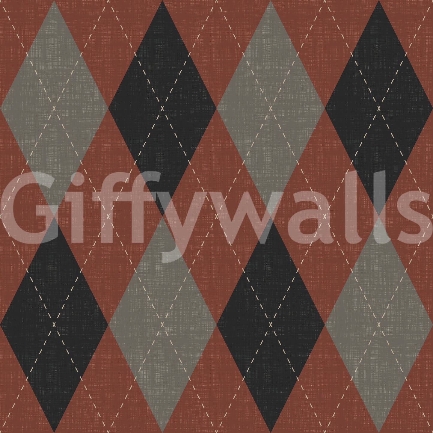 Winter Heritage - Argyle Harlequin Classic Diamond - Deep Bold Shade Wallpaper⁠