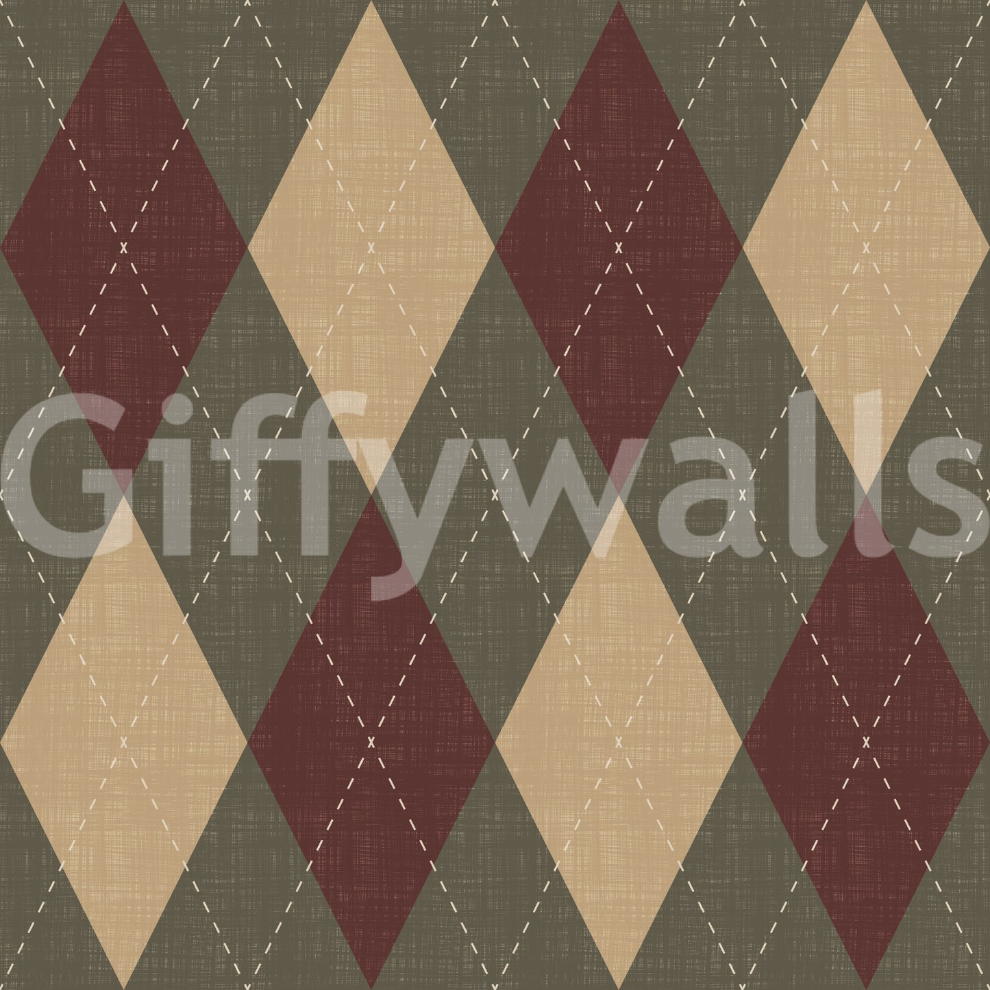 Winter Heritage - Argyle Harlequin Classic Diamond - Rich Warm Tones Wallpaper⁠