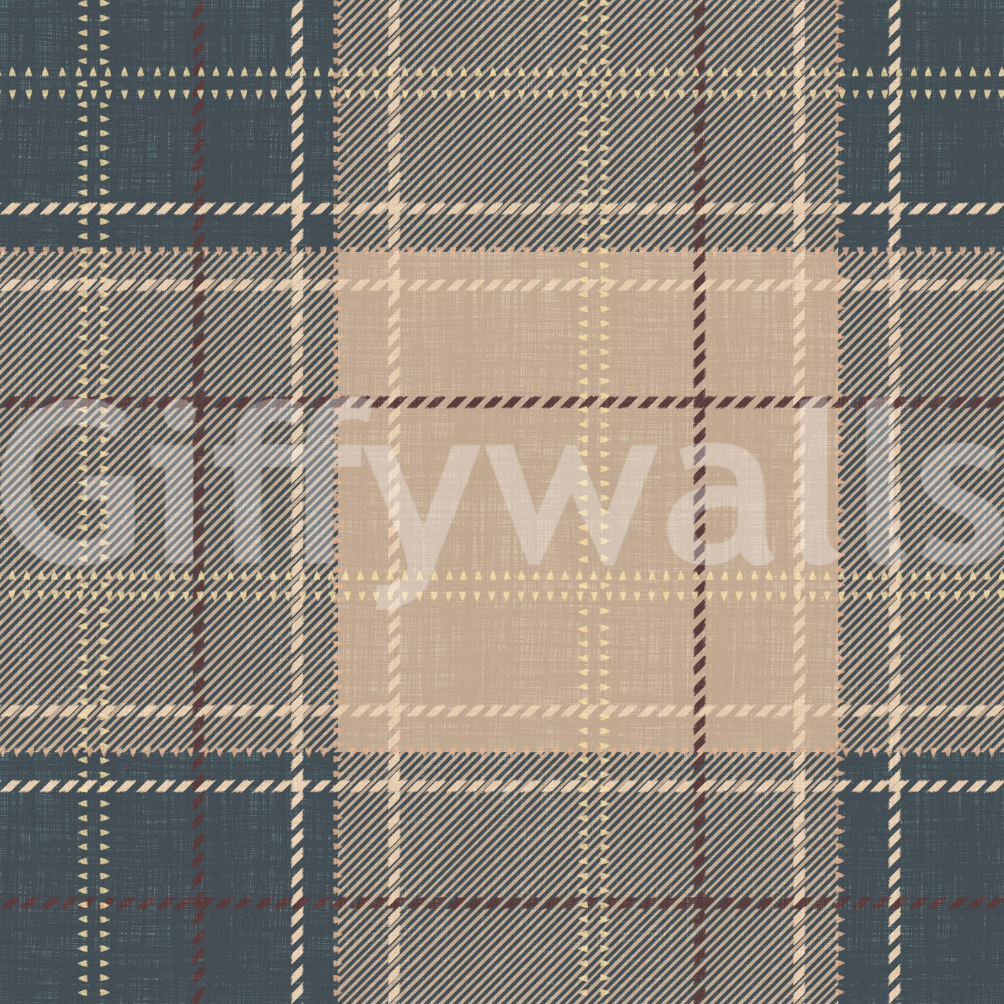 Winter Heritage - Tartan Checkerboard Plaid Block - Crisp Indigo Tint Wallpaper⁠