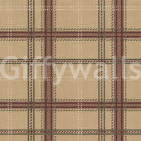 Winter Heritage - Windowpane Tartan Plaid Check - Warm Earth Shade Wallpaper⁠