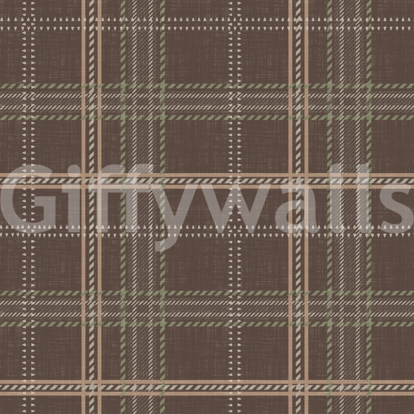 Winter Heritage - Windowpane Tartan Plaid Check - Soft Taupe Blend Wallpaper⁠
