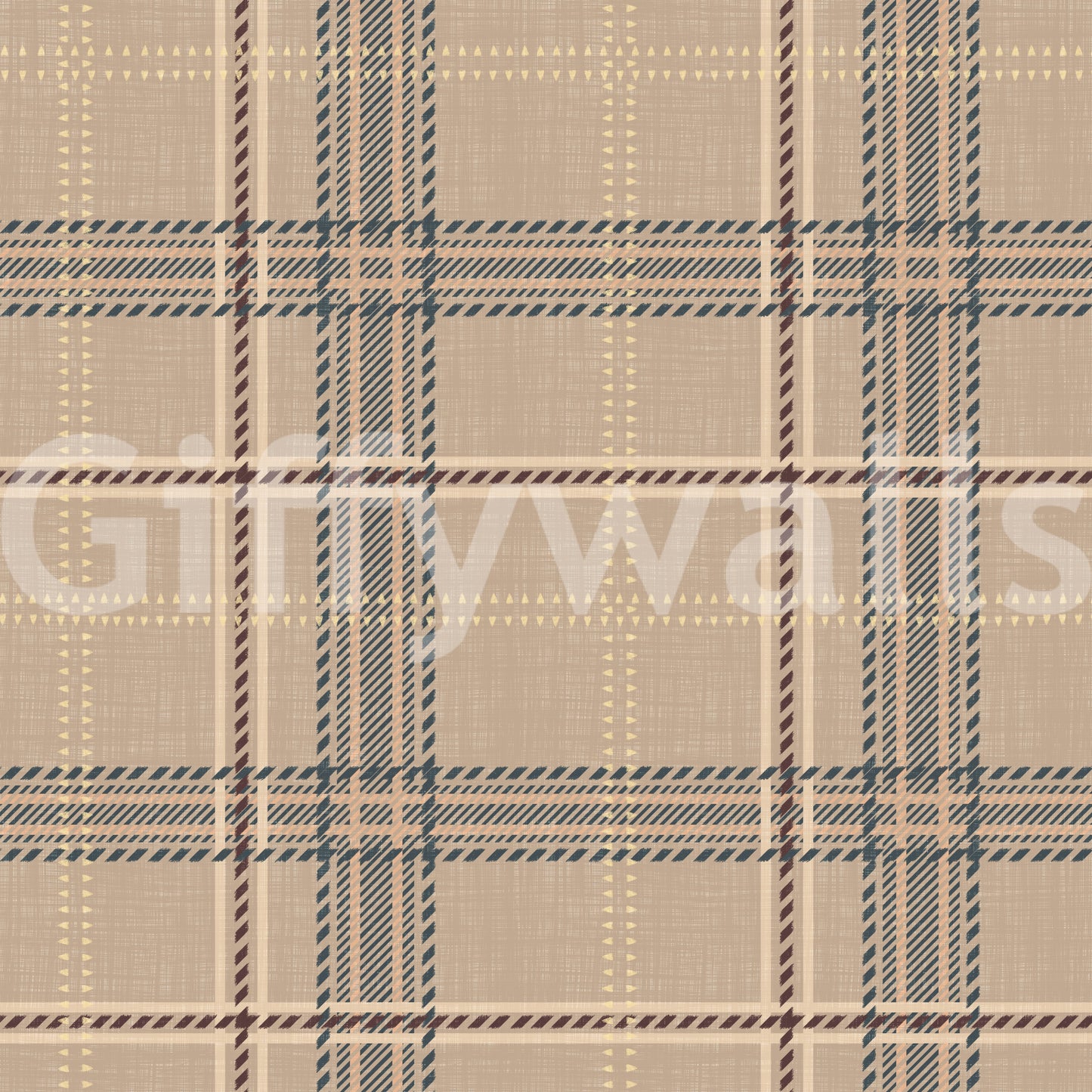 Winter Heritage - Windowpane Tartan Plaid Check - Crisp Indigo Tint Wallpaper⁠
