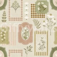 Rustic Garden Geometric Collage Wallpaper⁠