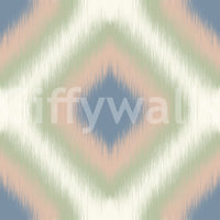 Heritage Ikat - Denim Blue and Blush Pink Grandmillennial Diamonds Wallpaper⁠