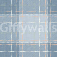 Heritage Plaid - Tartan Checkerboard Block Linen - French & Denim Blue Wallpaper⁠