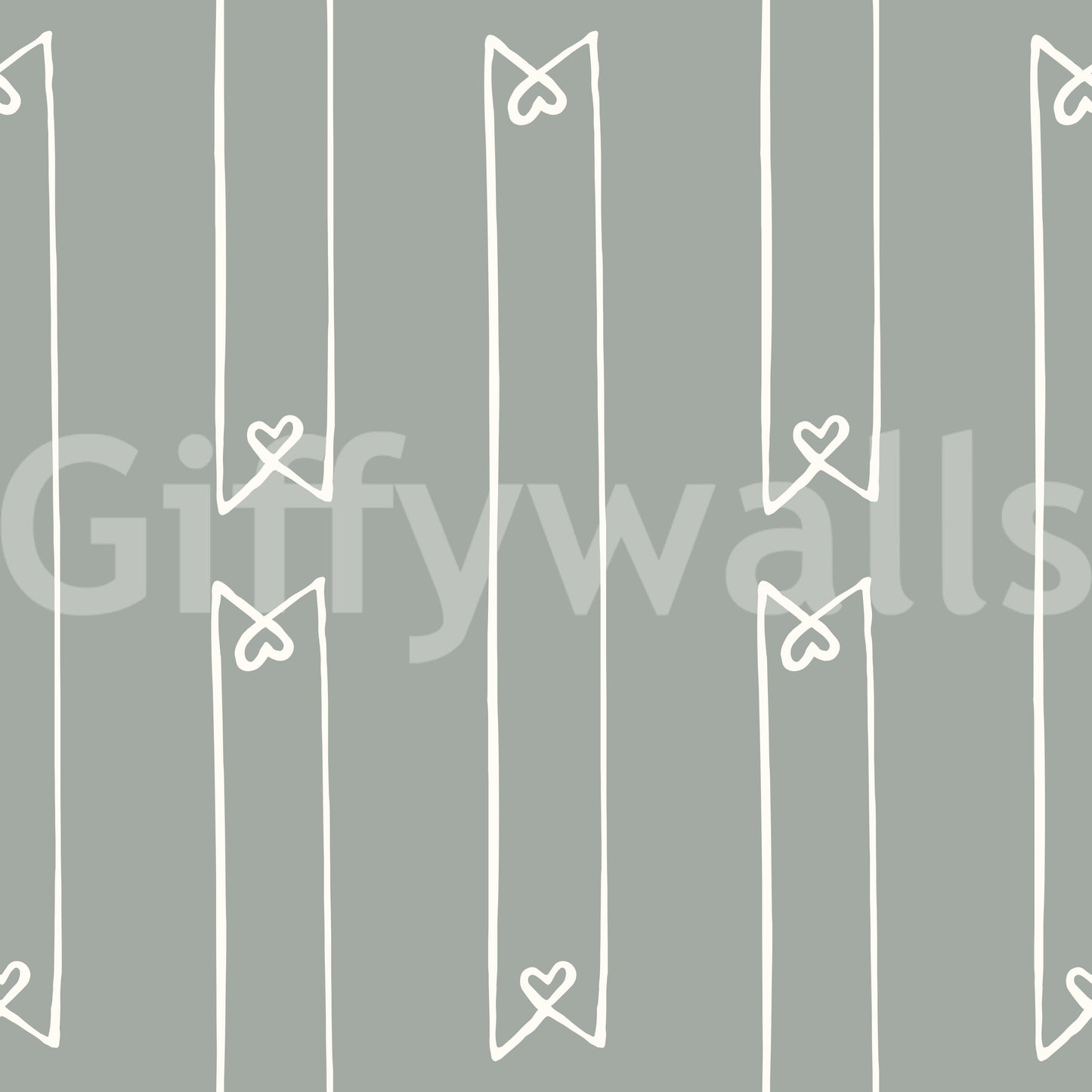 Minimalist Heart Ribbon Stripe Wallpaper⁠