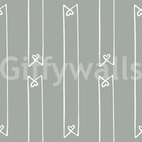Minimalist Heart Ribbon Stripe Wallpaper⁠