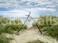 Serene Dune Path with Romantic Heart Wall Mural