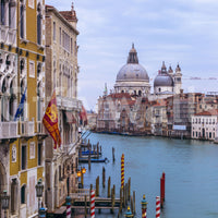 Historic Italian Waterway Scene Wall Mural