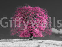 Surreal Magenta Foliage Landscape Wall Mural