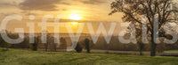 Meadow foreground rolls beneath a Rustic Sunset wall mural, GD12840
