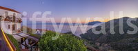 Mediterranean Twilight Village Vista Wall Mural
