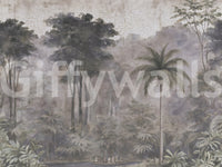Misty River Expedition Scene Wall Mural