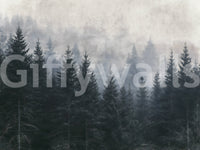 Atmospheric Evergreen Woodland Wall Mural