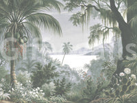 Enchanted Lush Jungle Horizon Wall Mural