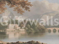 Hazy Mountain Lake Retreat Wall Mural
