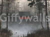 Zen Temple Foggy Woodland Wall Mural