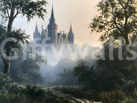 Gothic Chateau in Morning Fog Wall Mural