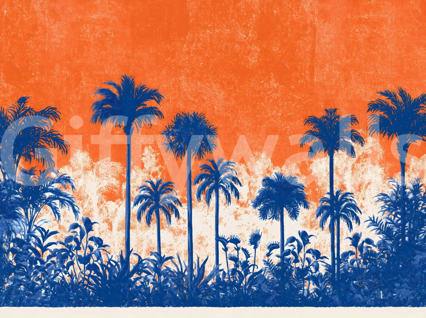 Abstract Tropical Sunset Canopy Wall Mural