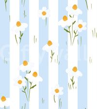 Striped Meadow Daisies Wallpaper⁠