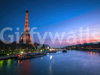 Parisian River Nightscape Wall Mural