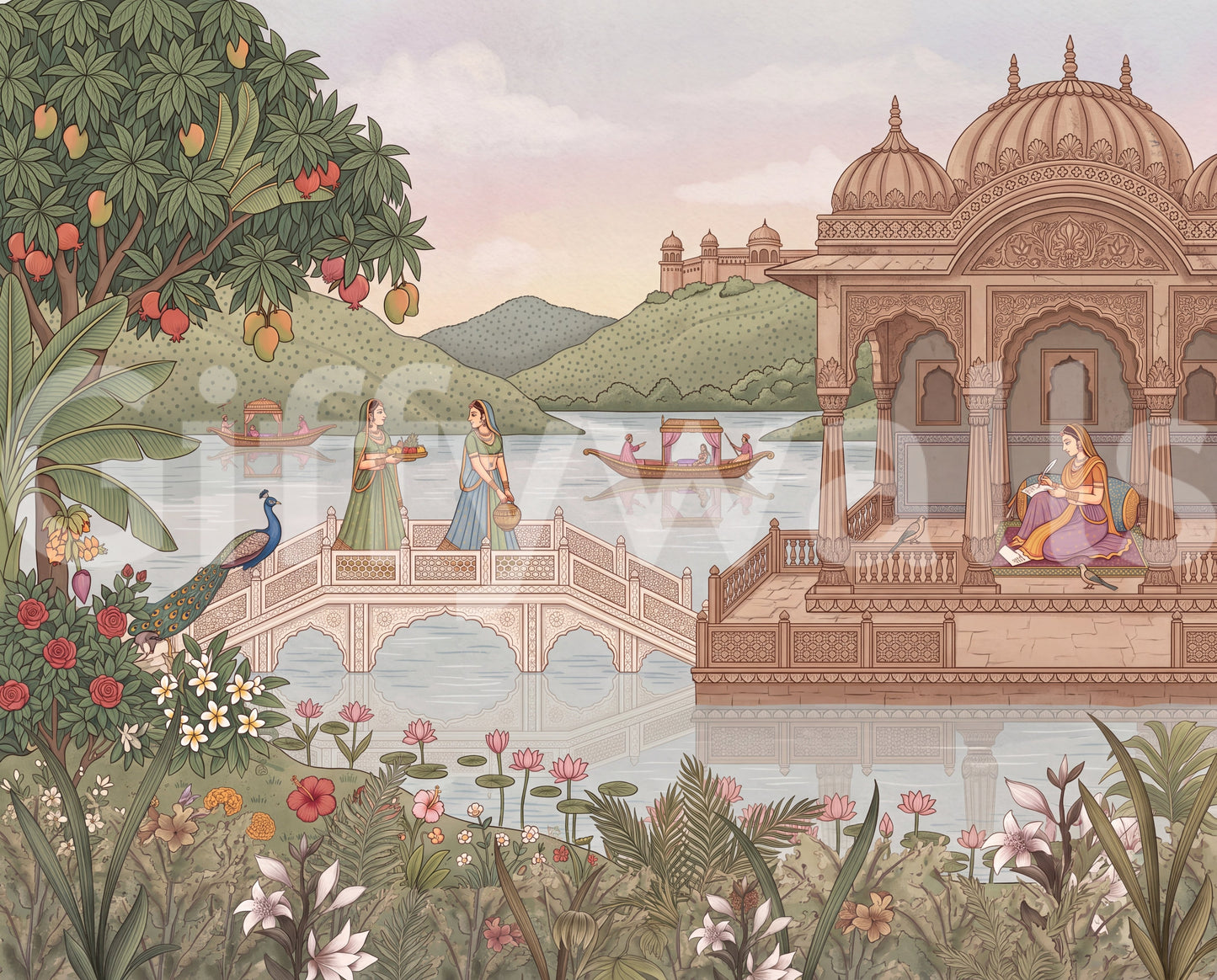 The Royal Lotus Pavilion Wall Mural