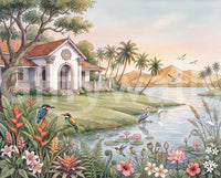 The Tropical Lake Estate Wall Mural
