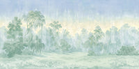 Misty Morning Forest Landscape Wall Mural
