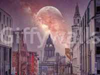 Cosmic Cityscape Architectural Vista Wall Mural