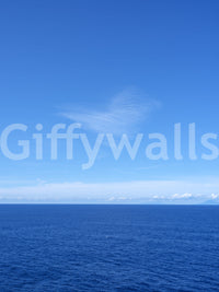 Minimalist Azure Sky and Sea View Wall Mural