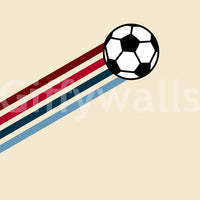 Minimalist Soccer Retro Stripes Wall Mural